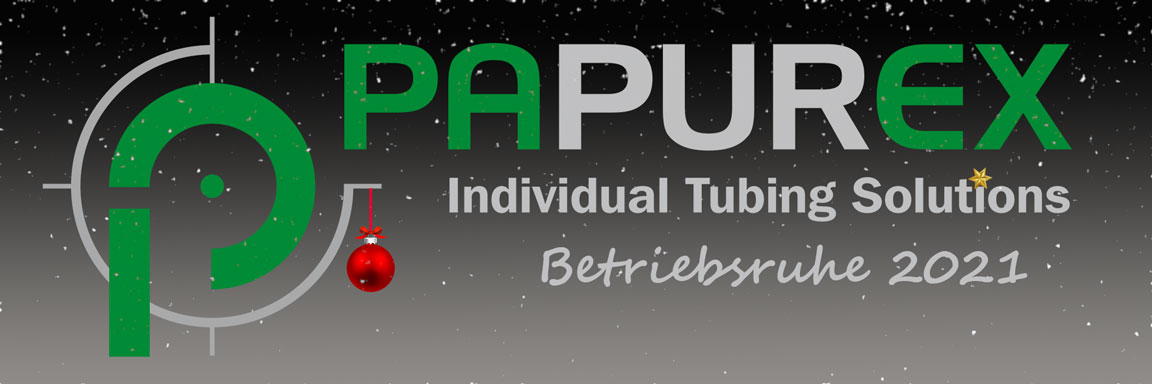 PAPUREX-Logo mit Text Betriebsruhe 2021