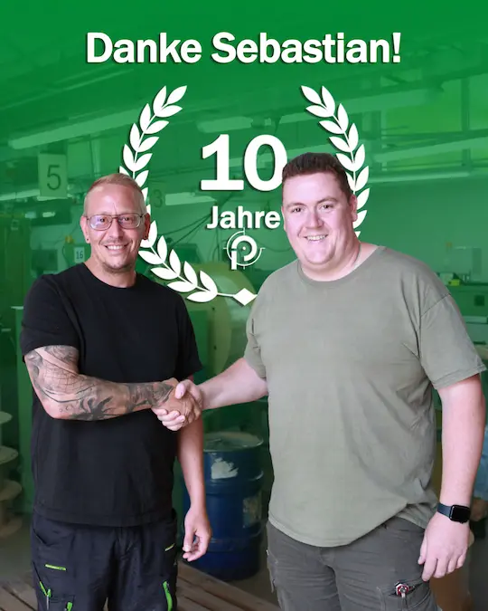 Mitarbeiter Sebastian feiert sein 10 jähriges Betriebsjubiläum