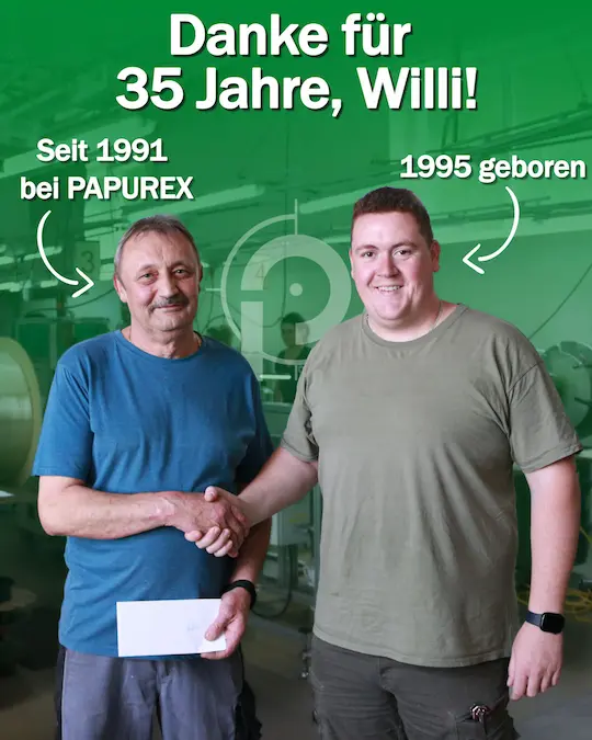 Mitarbeiter Willi feiert sein 35 jähriges Betriebsjubiläum