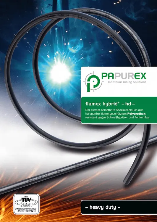 Cover der Broschüre des flamex hybrid hd speziell für hohe Belastungen